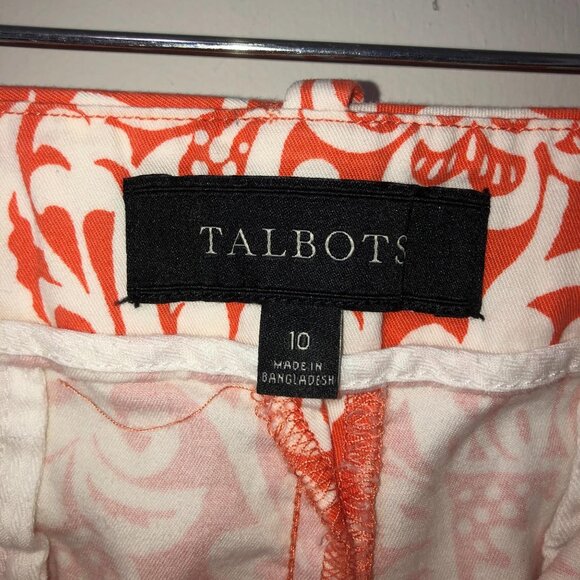 Talbots Womens Orange & White Floral Print Shorts Size 10 - Picture 5 of 6